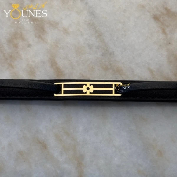 دستبند طلا چرم مردانه L159